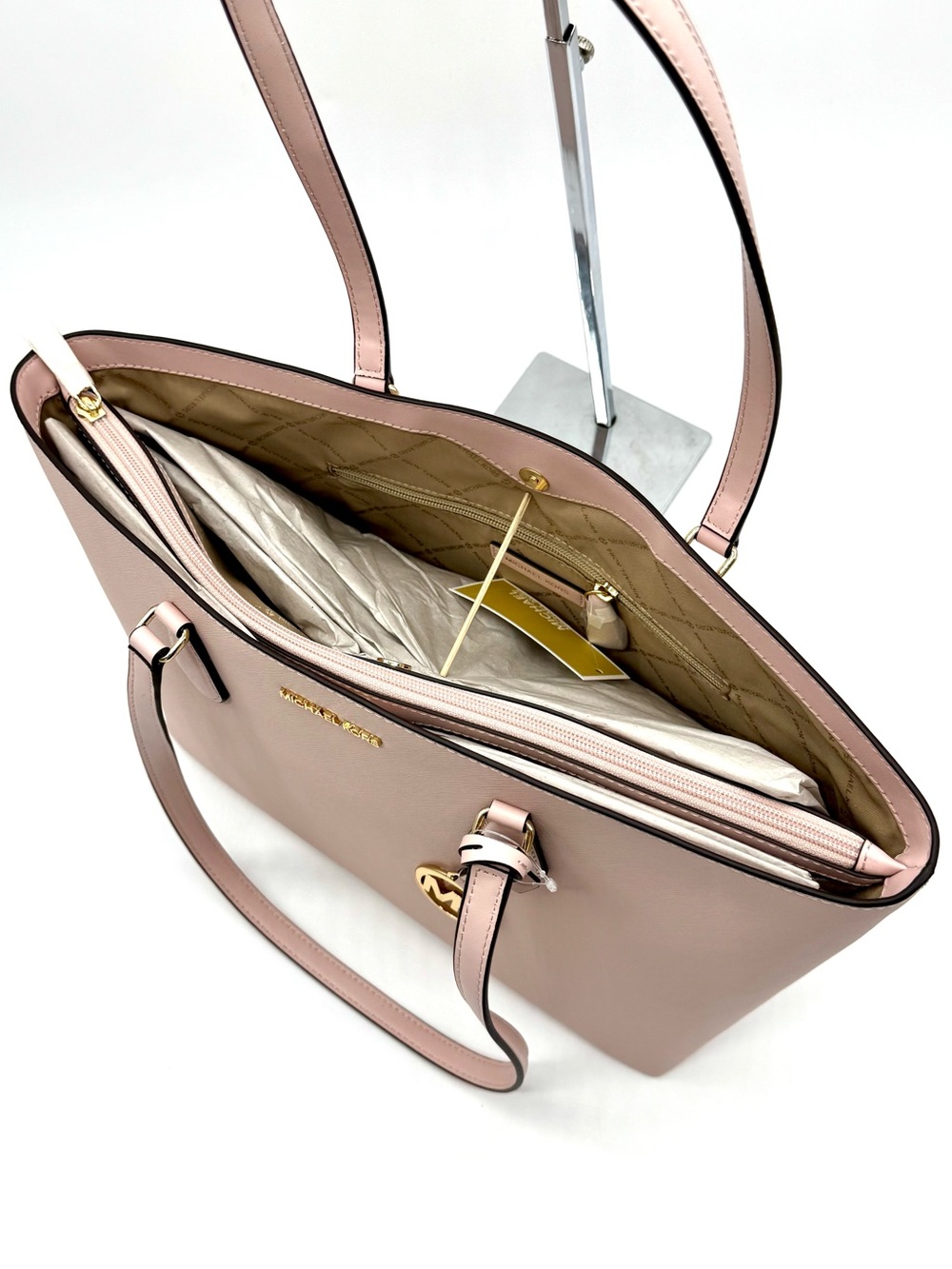 Michael Kors Bag Large Sheila Mf Tote Bag Powder Blush - Picture 8 of 10
